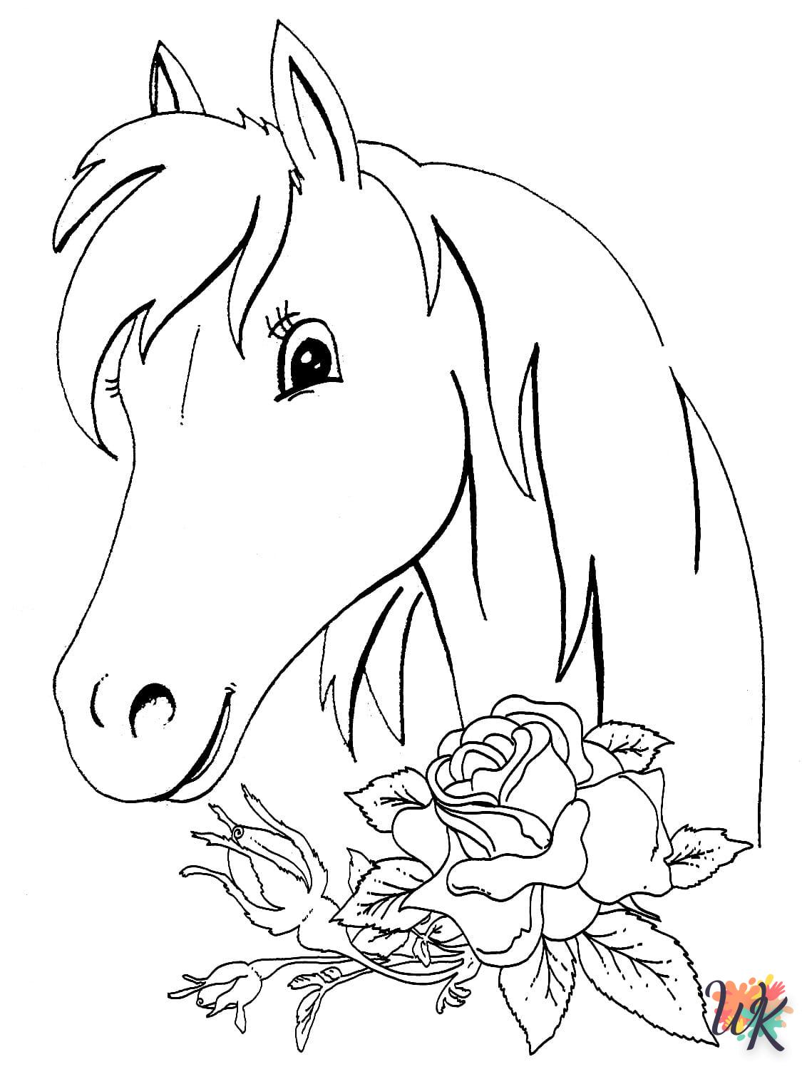 coloriage chevaux  gratuit a imprimer 1