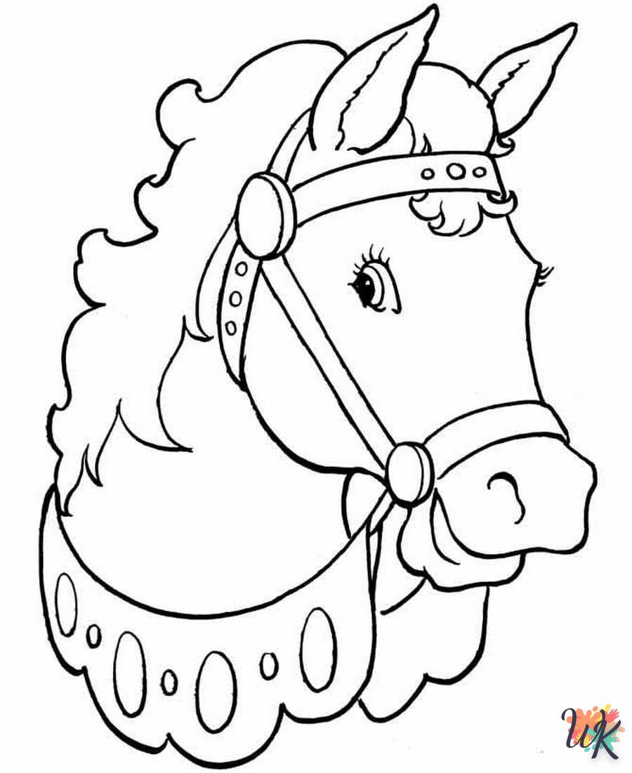 coloriage chevaux  en ligne maternelle 1