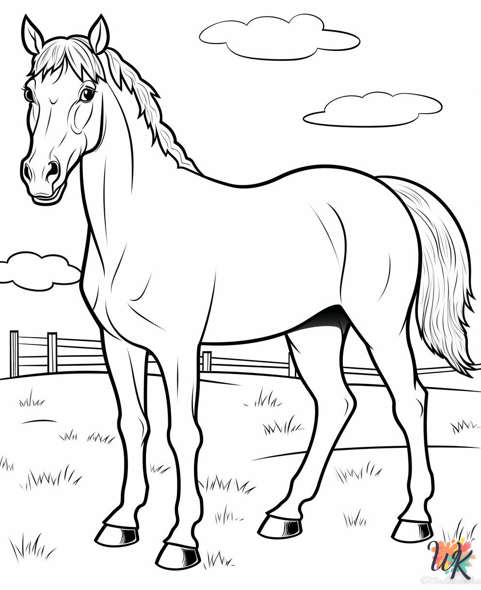 coloriage chevaux  enfant 6 ans à imprimer