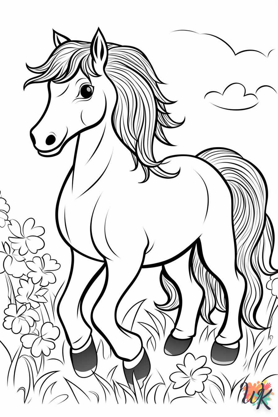 coloriage chevaux  à imprimer gratuitement pdf