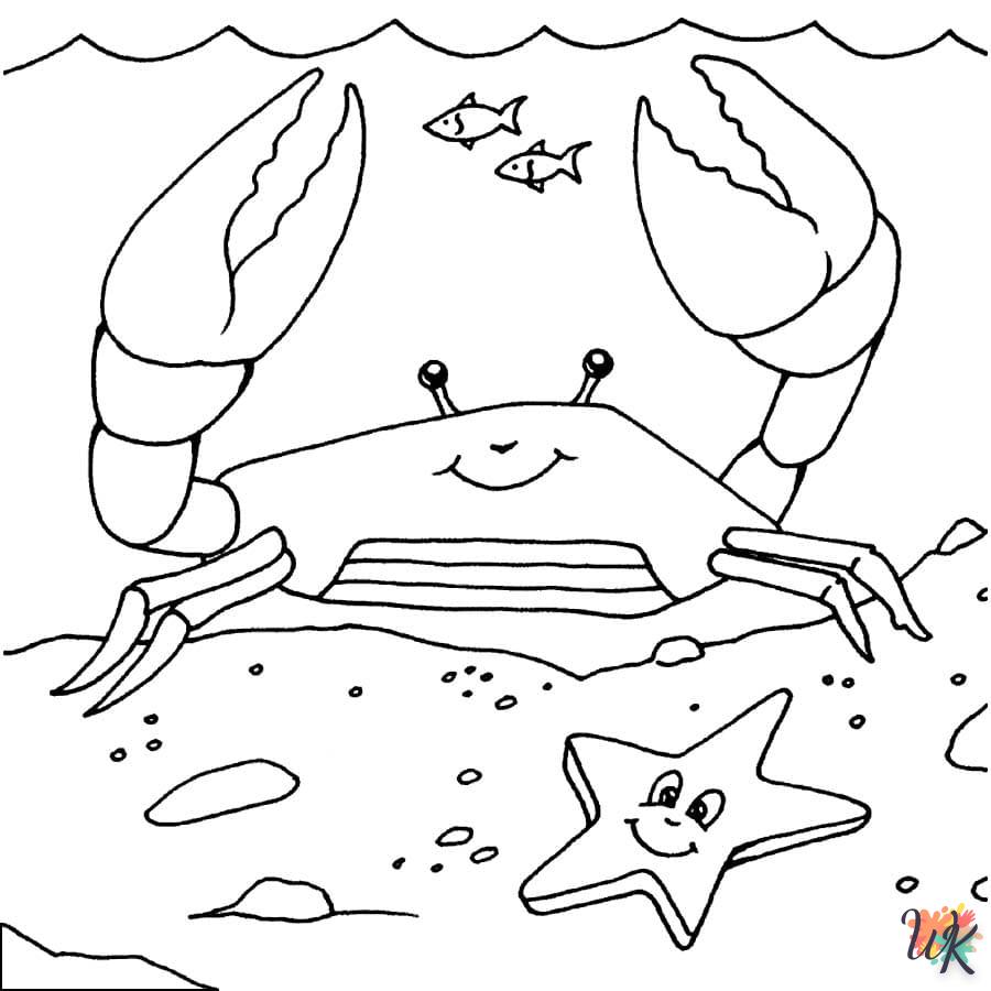 coloriage Crabe  à imprimer gratuitement pdf