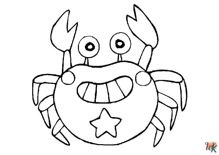 coloriage Crabe  à imprimer pour enfant de 3 ans 1