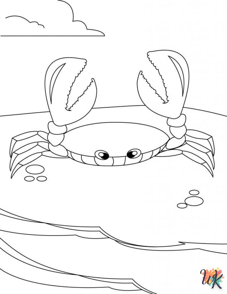 coloriage Crabe  à imprimer pour enfant de 6 ans