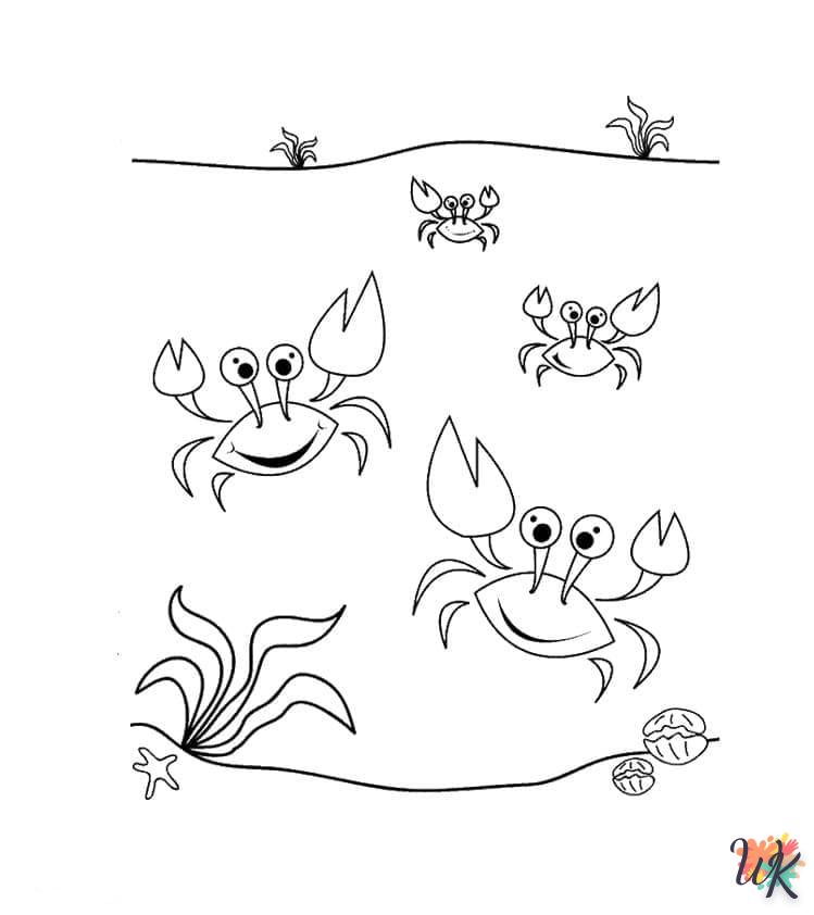 coloriage Crabe  enfant à imprimer pdf 3