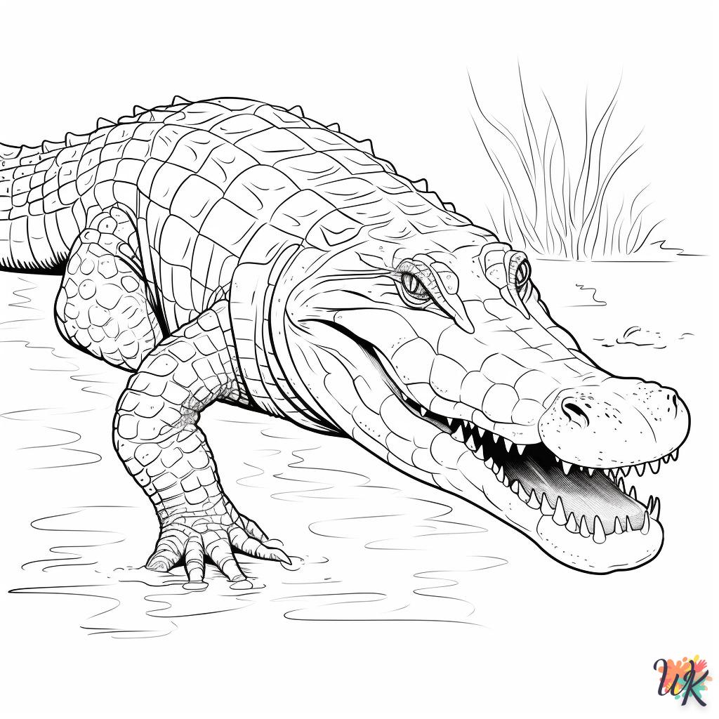 activité coloriage Crocodile  en ligne