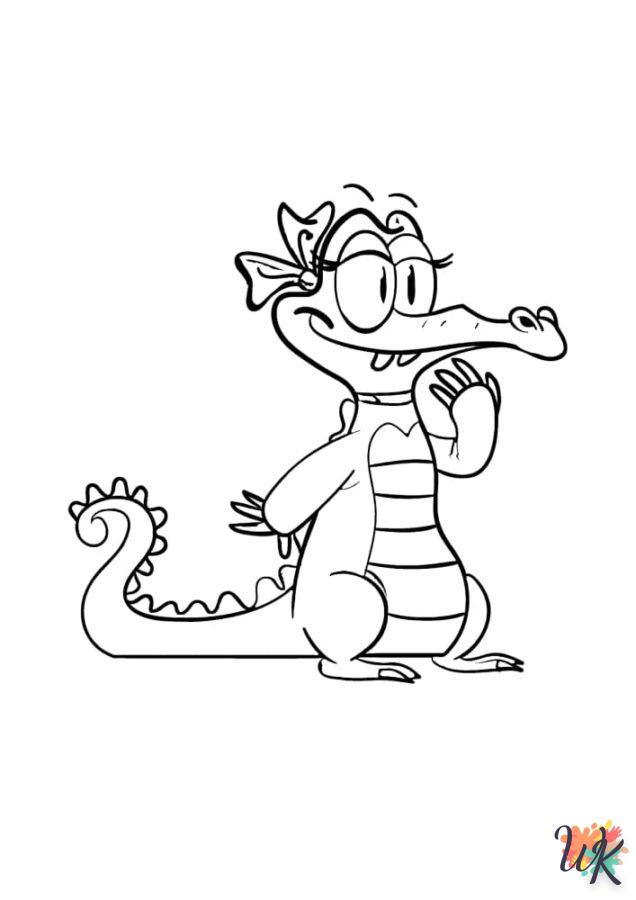 coloriage Crocodile  à imprimer pour enfant de 4 ans 1