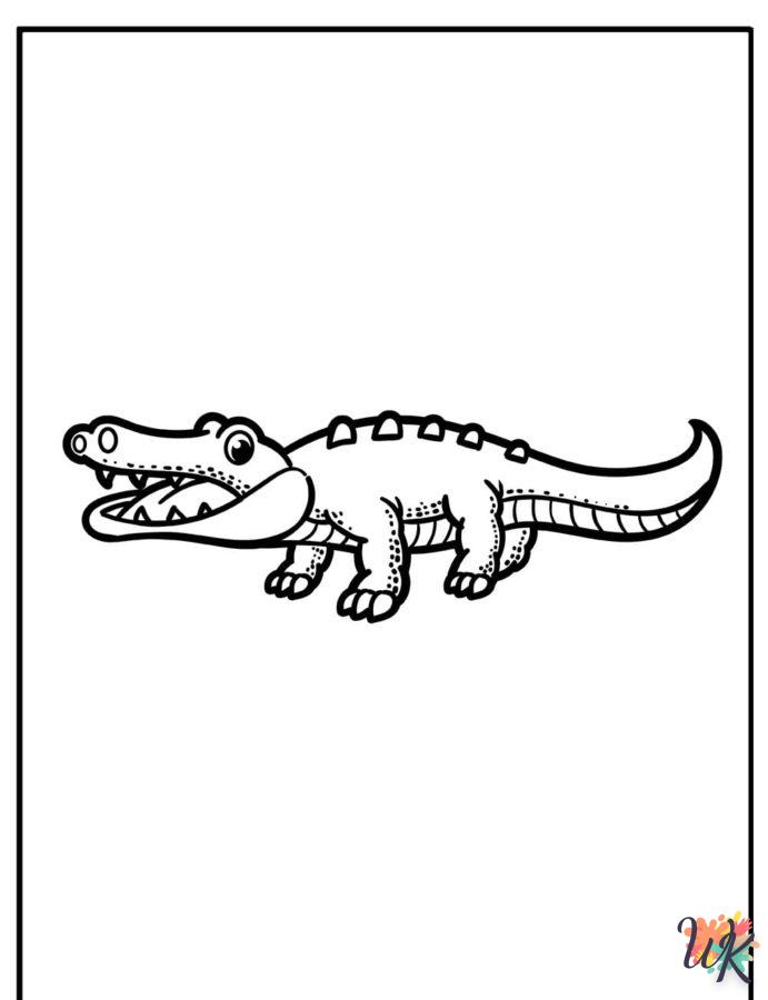 coloriage Crocodile  enfant 3 ans a imprimer 1