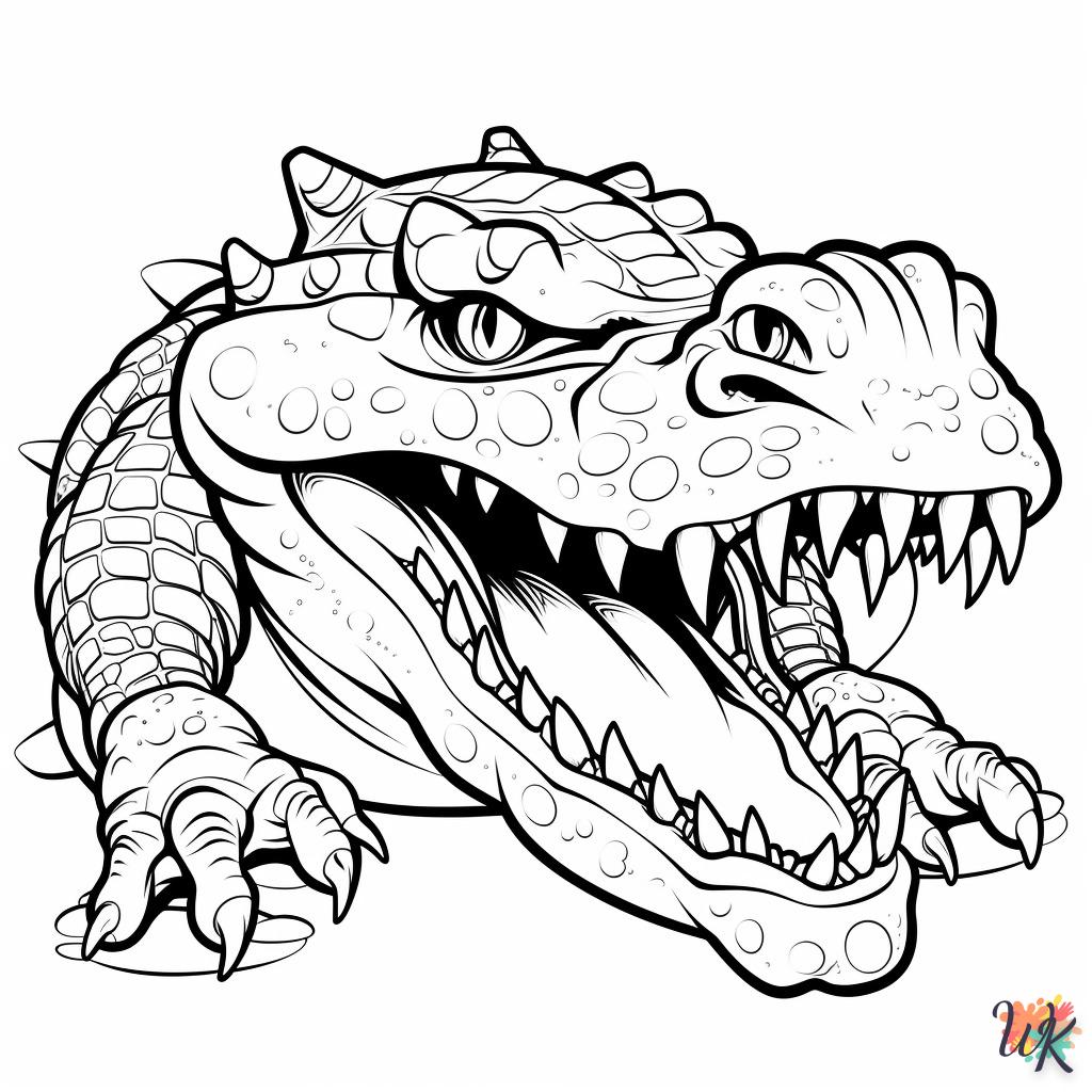 coloriage Crocodile  animaux enfant a imprimer