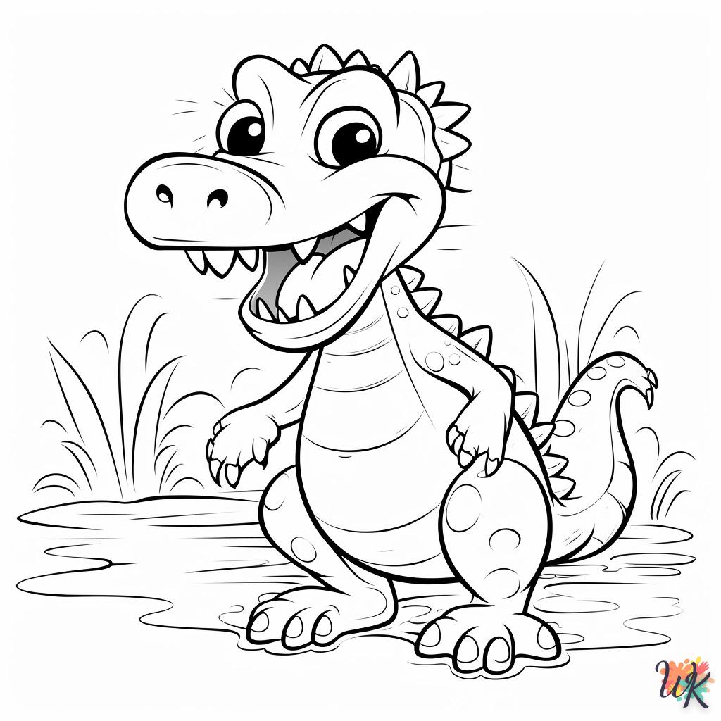 coloriage Crocodile  pour enfants à télécharger