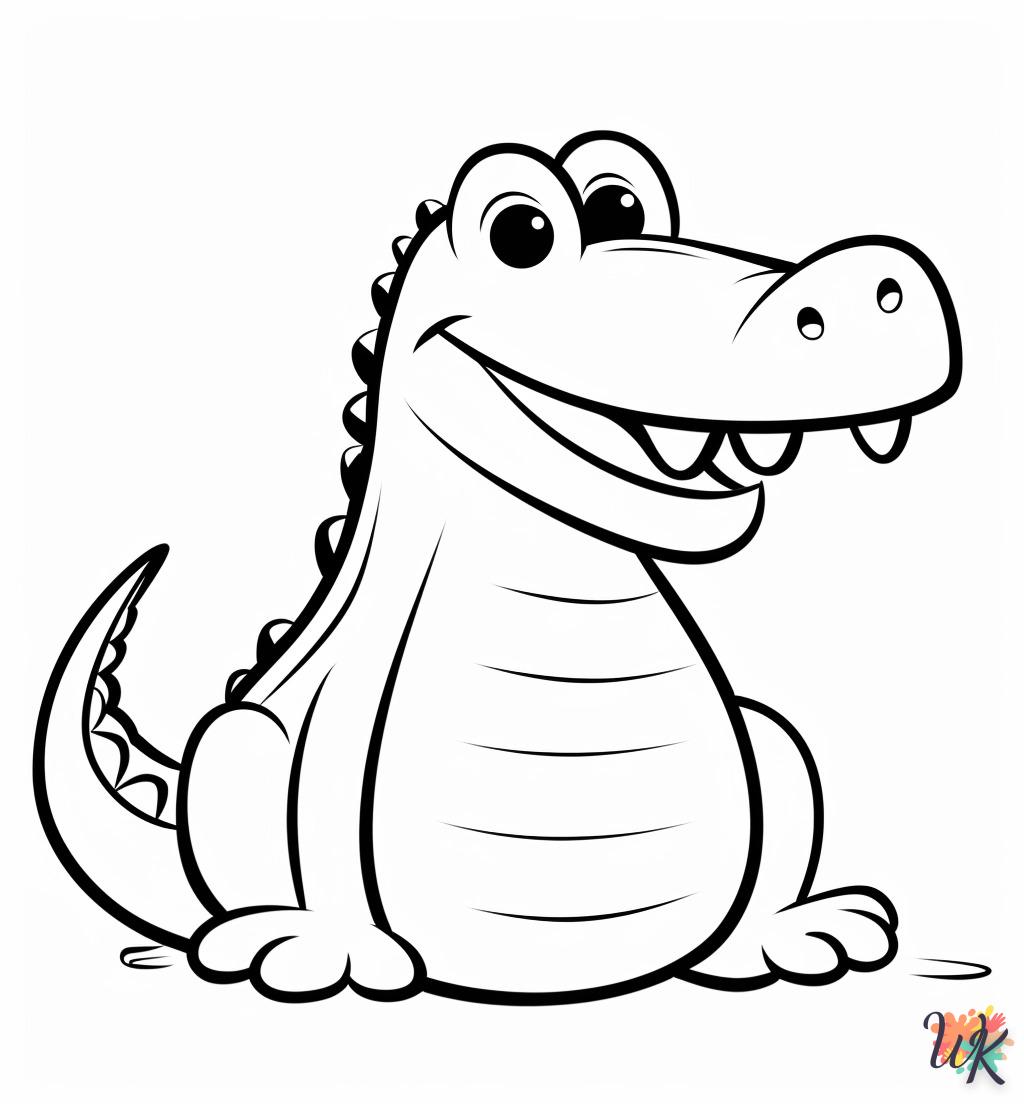 coloriage Crocodile  à imprimer pour enfant de 12 ans