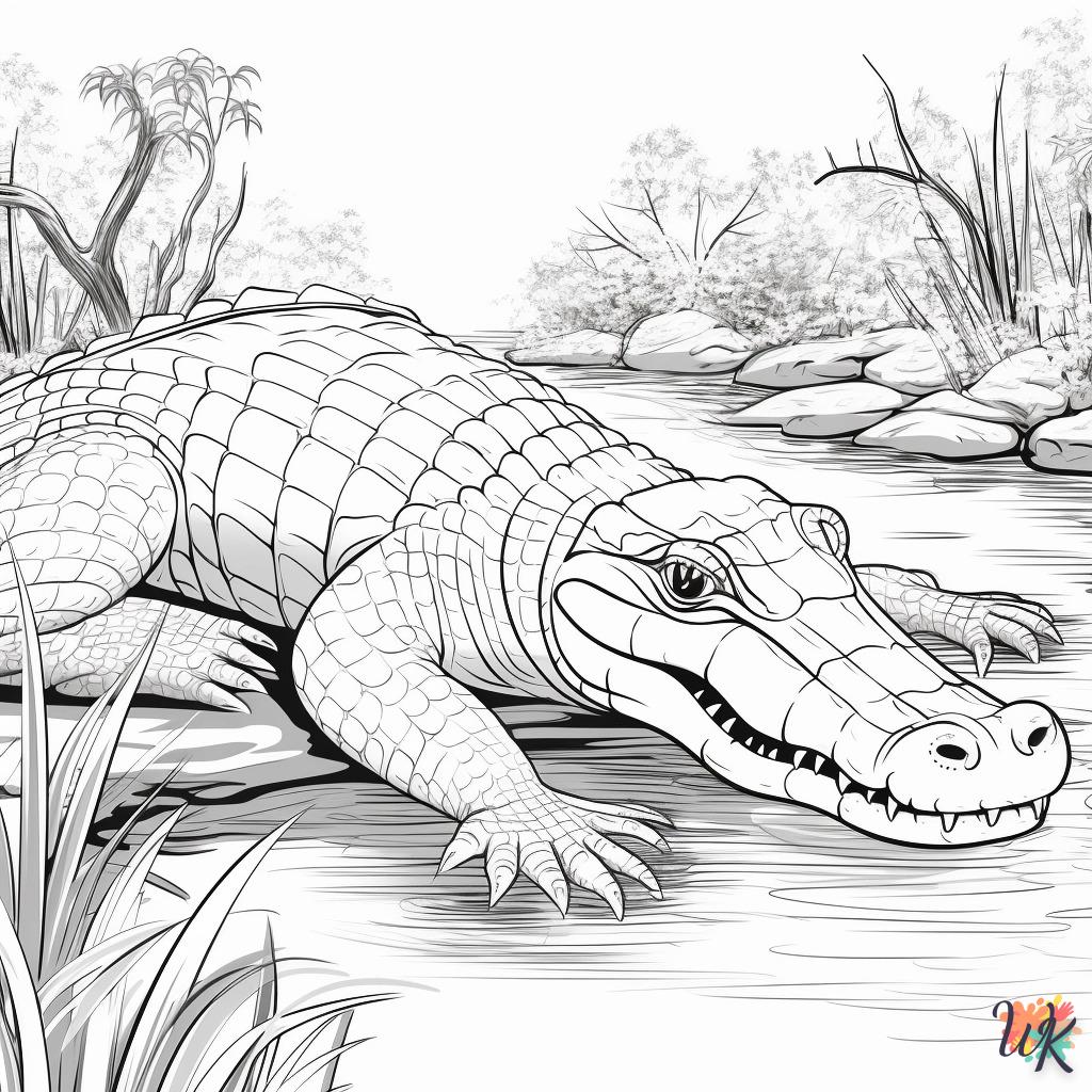 coloriage Crocodile  enfant à imprimer pdf