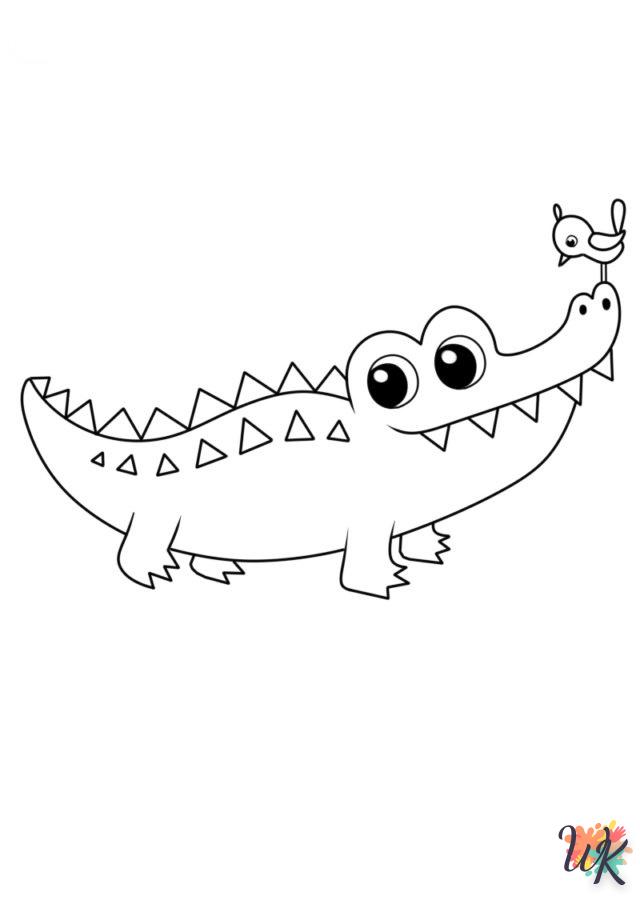 coloriage Crocodile  7 ans en ligne gratuit à imprimer