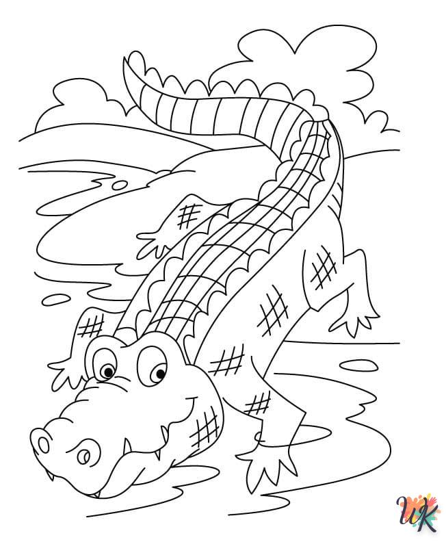 coloriage Crocodile  animaux enfant a imprimer 1