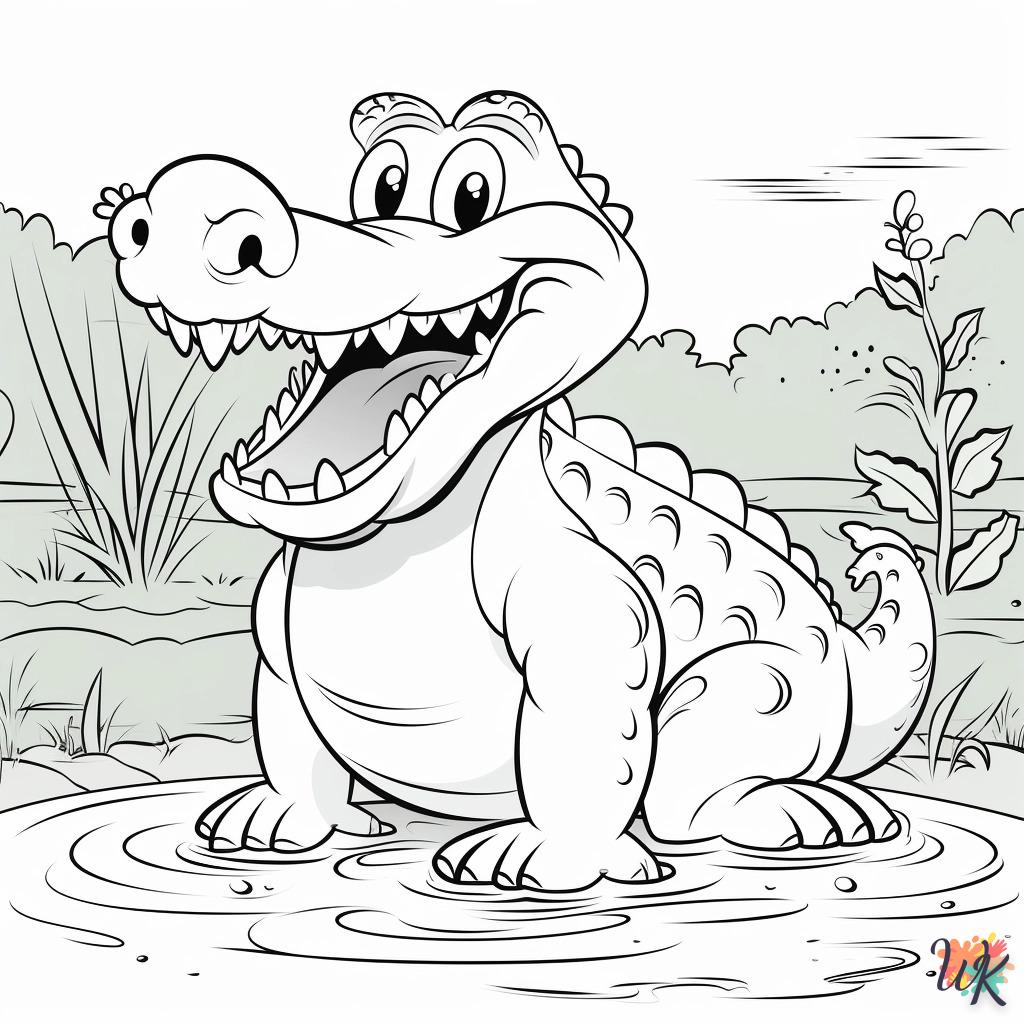 coloriage Crocodile  bebe à imprimer