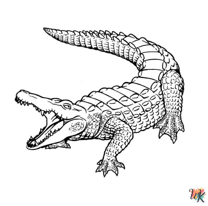 coloriage Crocodile  et decoupage a imprimer gratuit