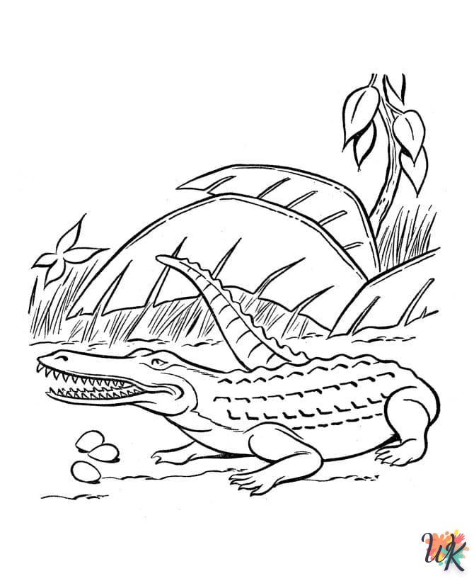 coloriage Crocodile  et apprentissage