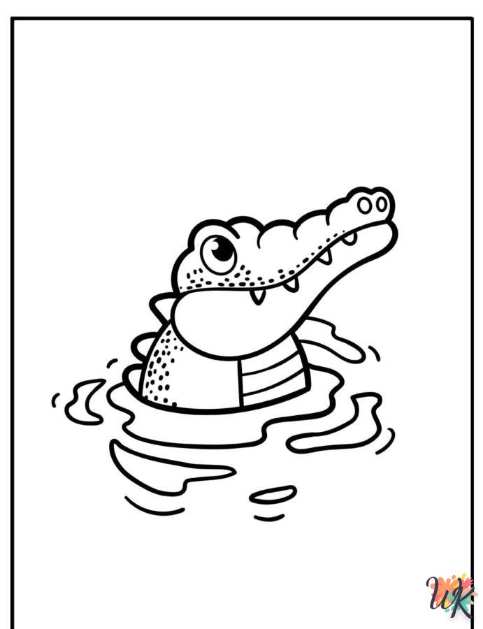 coloriage Crocodile  à imprimer pour enfant de 10 ans