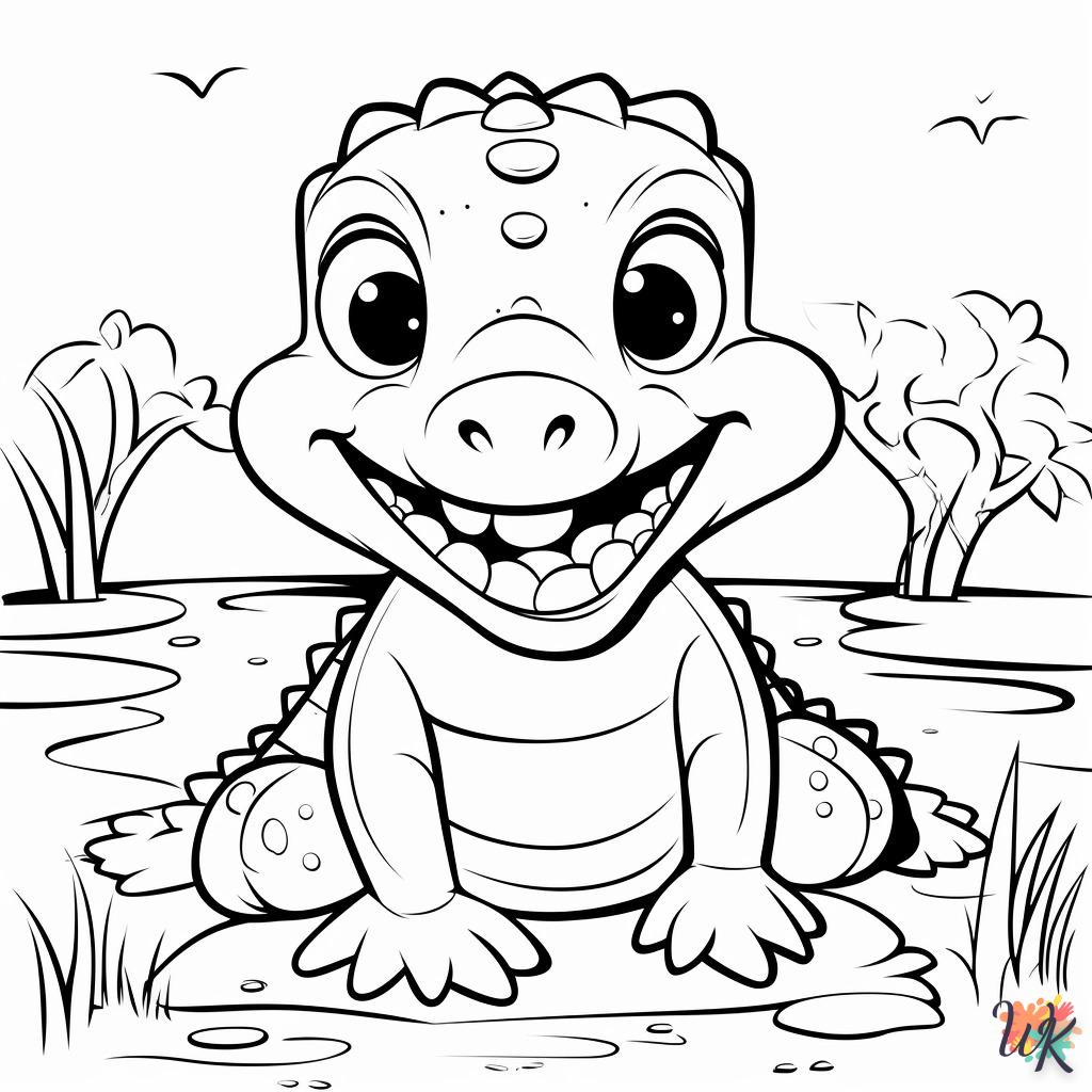 coloriage Crocodile  pour enfant a imprimer gratuit