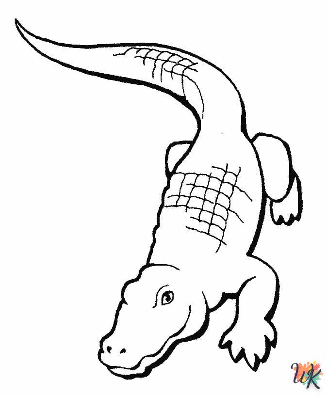 coloriage Crocodile  et dessin a imprimer