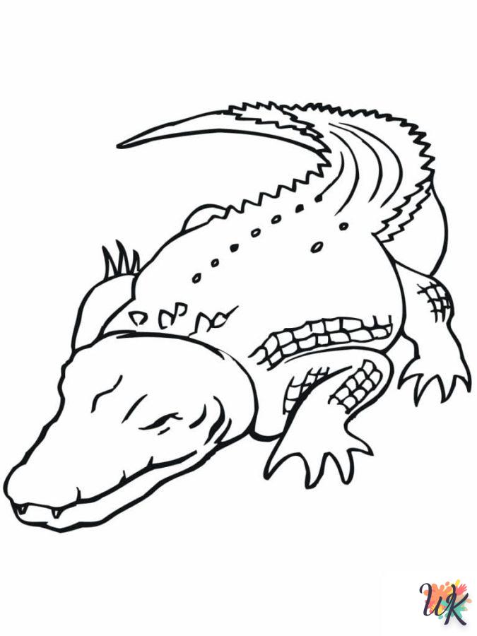 coloriage Crocodile  à imprimer a4