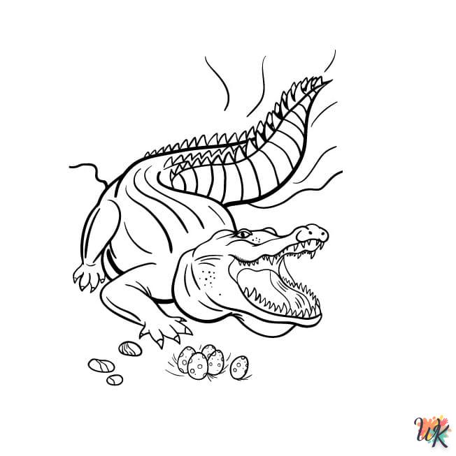 coloriage Crocodile  bebe animaux a imprimer gratuit