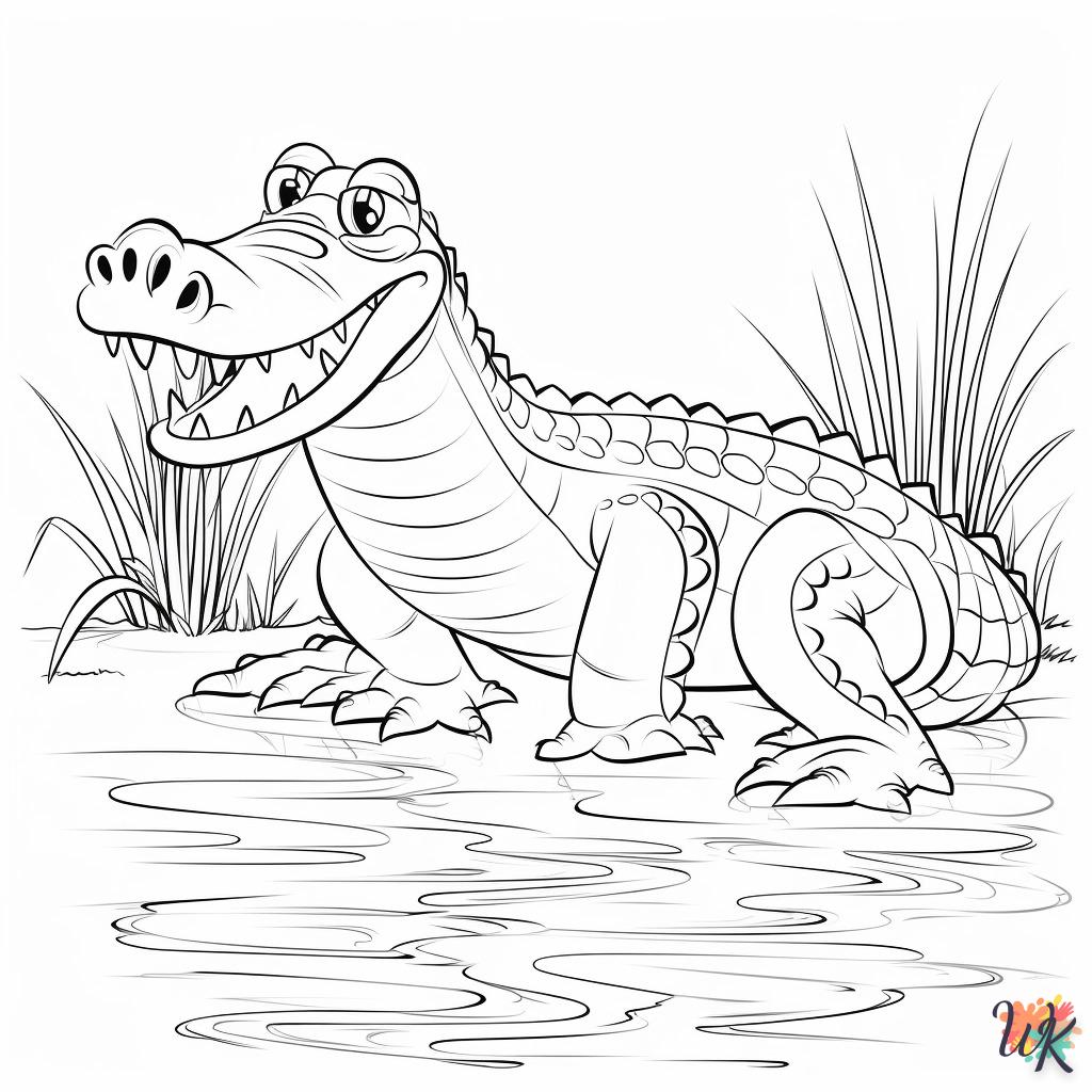 coloriage Crocodile  à imprimer pour enfant de 8 ans