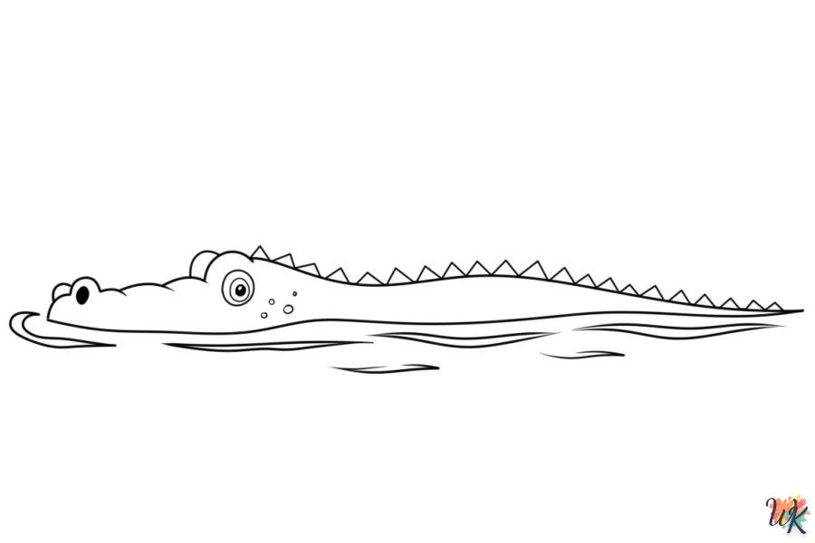 coloriage Crocodile  en ligne pour bebe de 2 ans