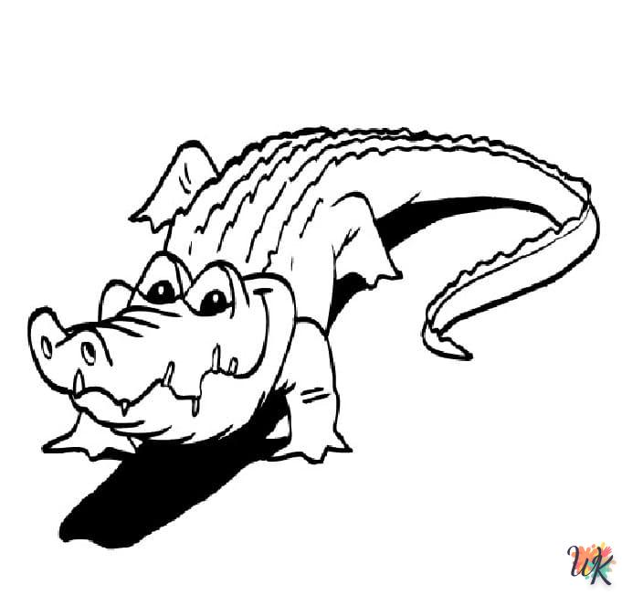 coloriage Crocodile  d'enfant a imprimer