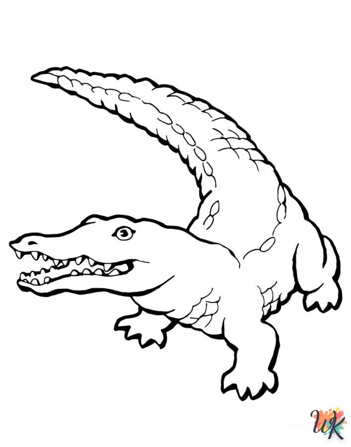 a imprimer coloriage Crocodile  gratuit 2