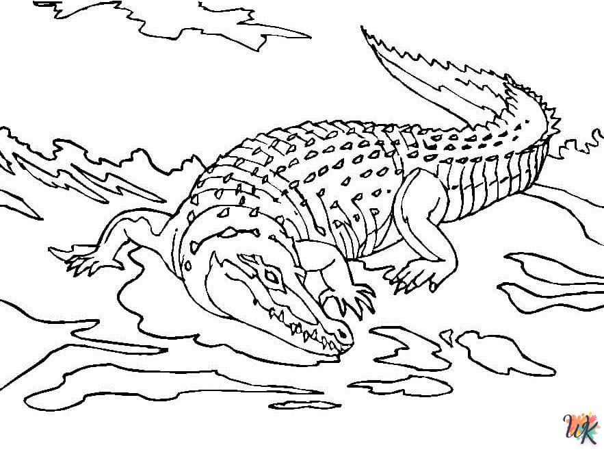 coloriage Crocodile  à imprimer gratuitement pdf 1