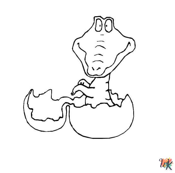 coloriage Crocodile  enfant 8 ans a imprimer 1