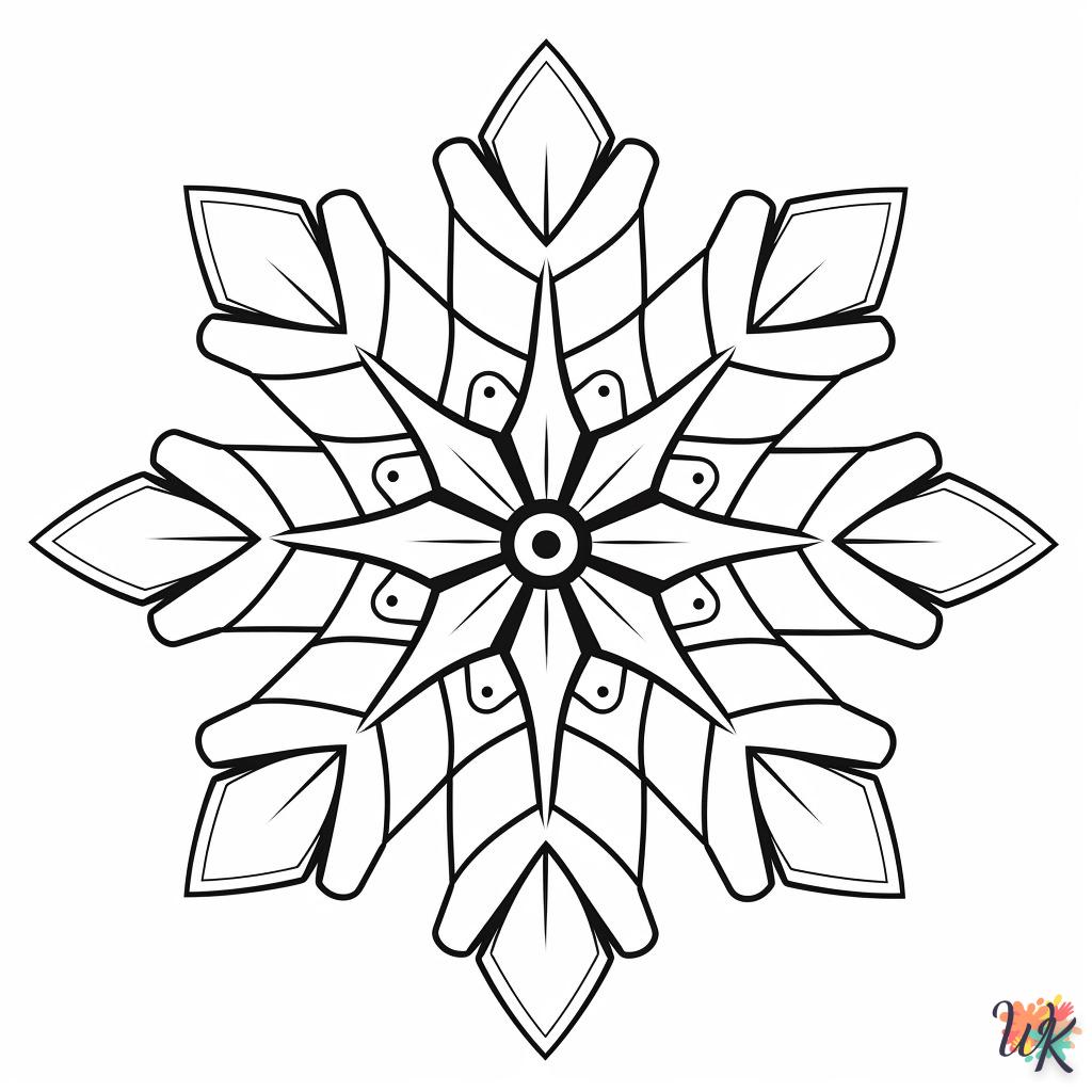 coloriage Flocon de Neige  et decoupage a imprimer gratuit