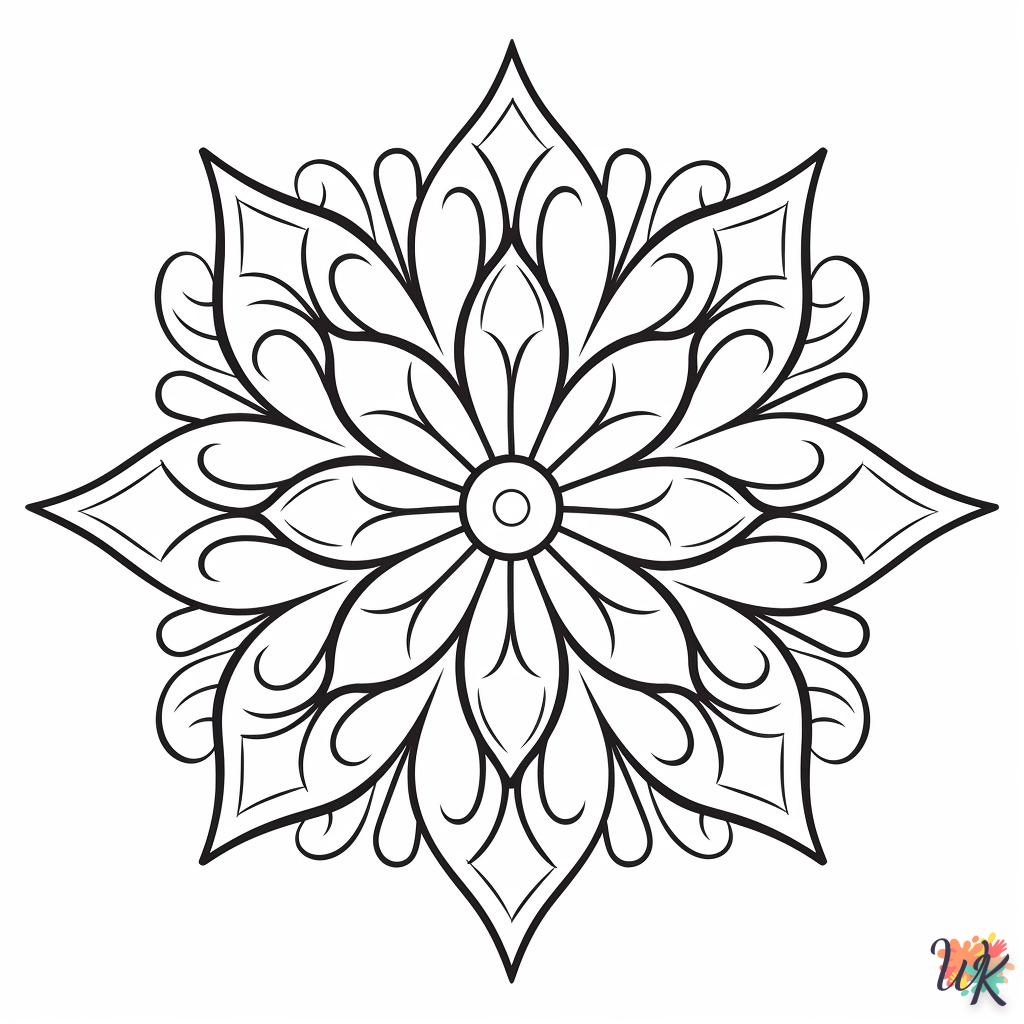 coloriage Flocon de Neige  enfant 8 ans a imprimer