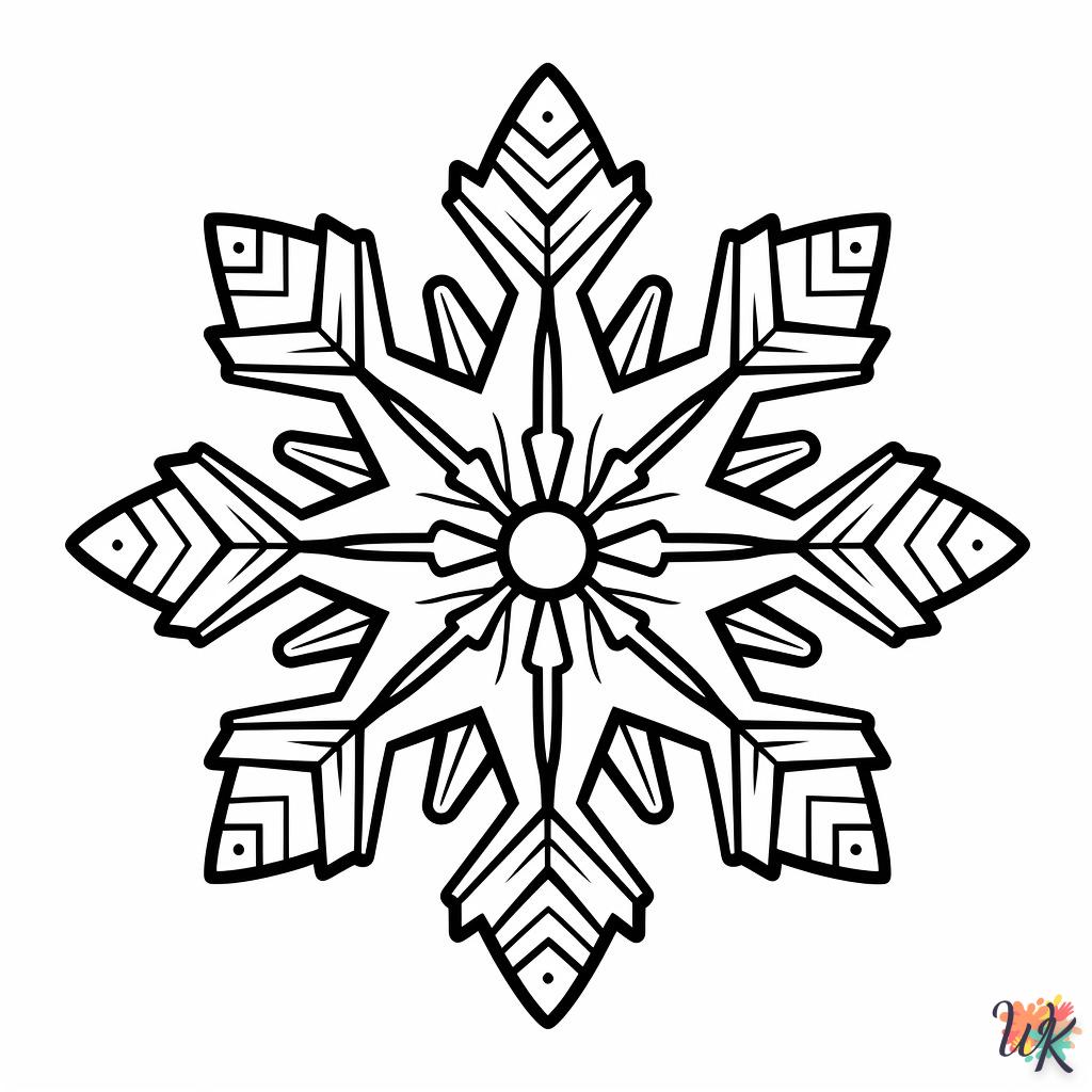 coloriage Flocon de Neige  à imprimer pour enfant de 6 ans