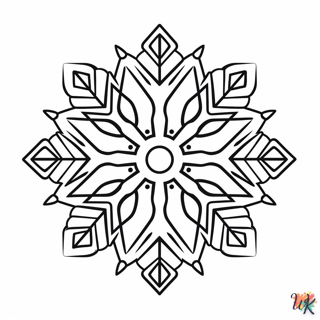 coloriage Flocon de Neige  à imprimer pour enfant de 6 ans 1