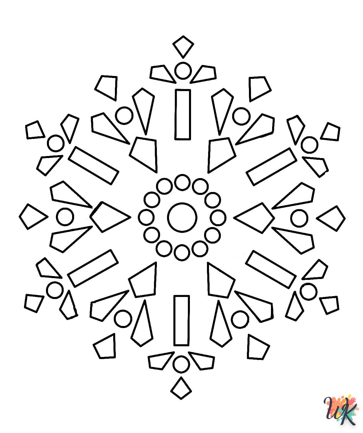 coloriage Flocon de Neige  a imprimer enfant 6 ans