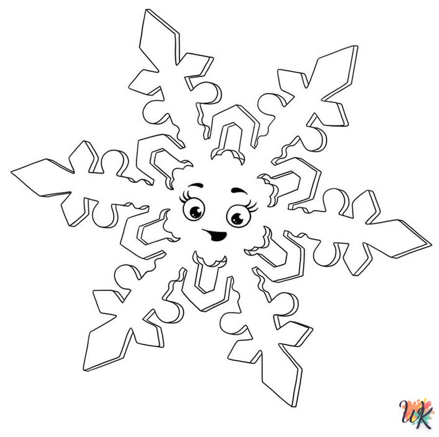 coloriage Flocon de Neige  de noël gratuit à imprimer en ligne