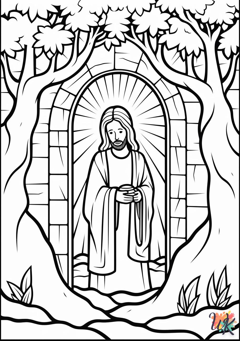 coloriage Jésus  a imprimer pour enfant de 4 ans