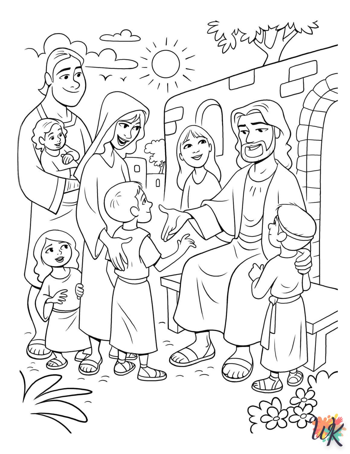 coloriage Jésus  et découpage à imprimer