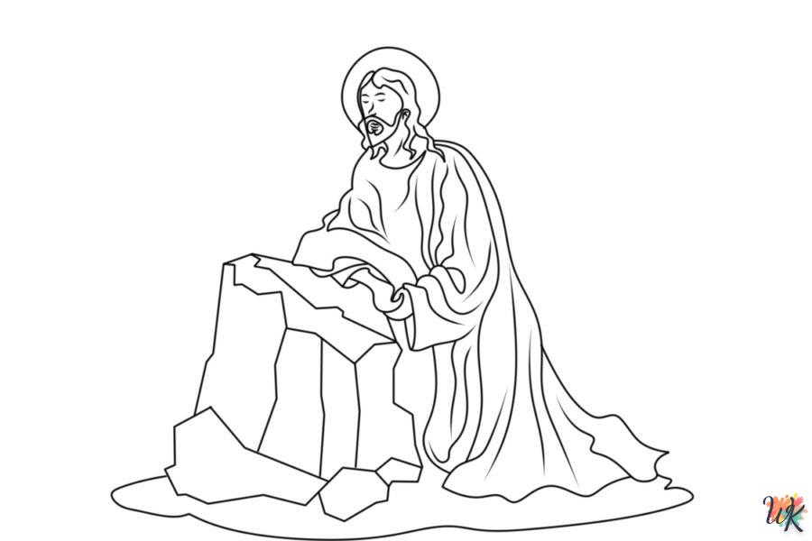 coloriage Jésus  à imprimer pour enfant de 9 ans