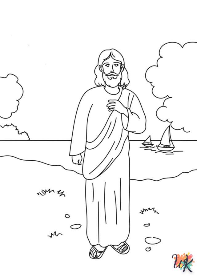 coloriage Jésus  enfant 4 ans a imprimer