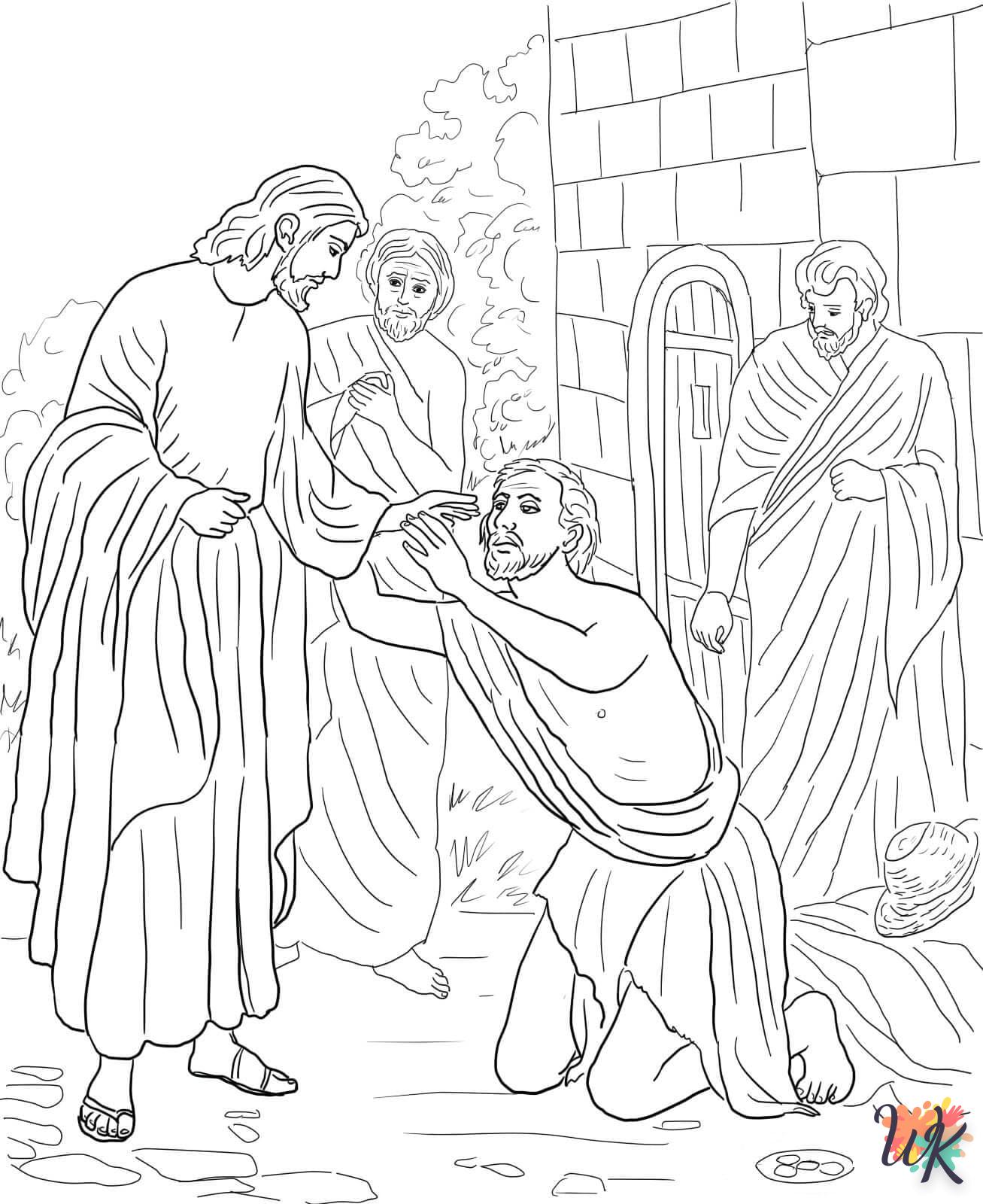 coloriage Jésus  de noël gratuit à imprimer en ligne