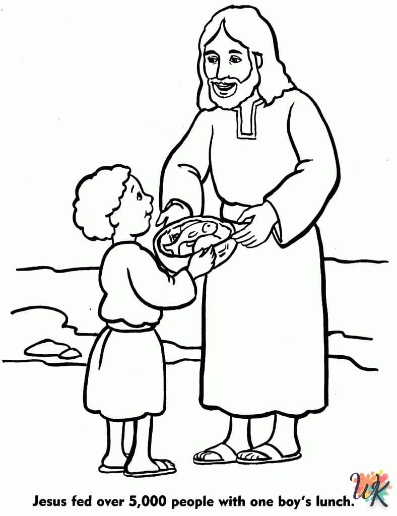 coloriage Jésus  enfant 5 ans à imprimer 1