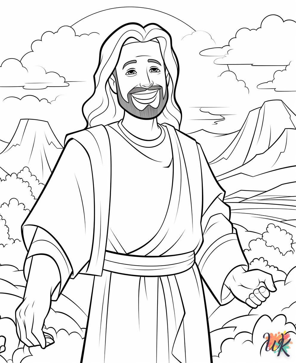 coloriage Jésus  enfant 5 ans à imprimer