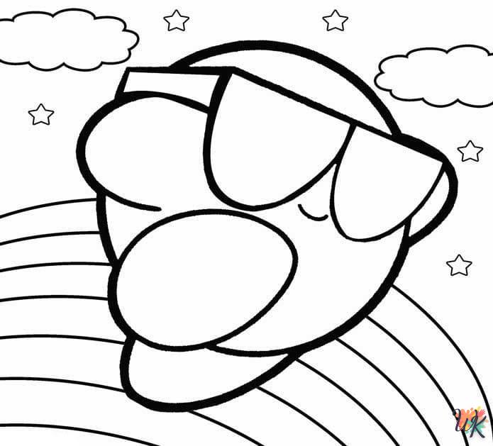 coloriage Kirby  dinosaures en ligne gratuit à imprimer 1