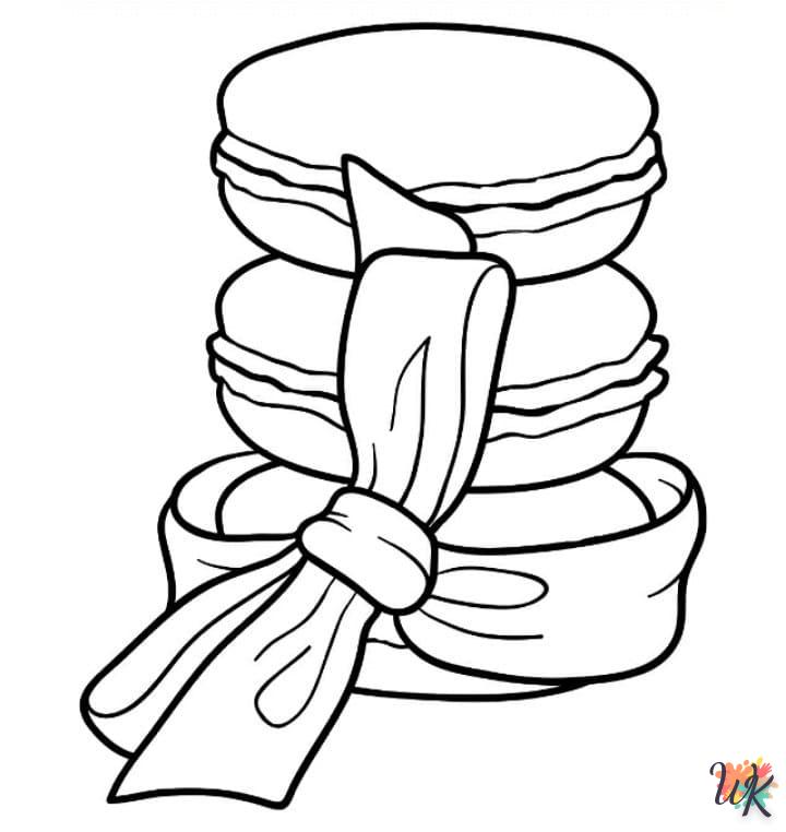 coloriage Macarons  et découpage à imprimer 1