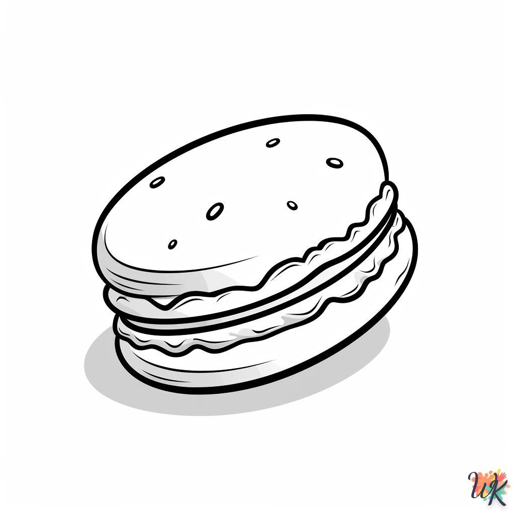 coloriage Macarons  à imprimer pour enfant de 3 ans