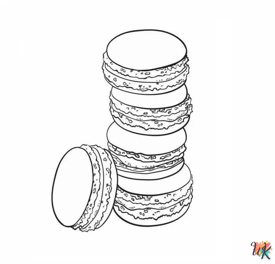 coloriage Macarons  gratuit pour enfants