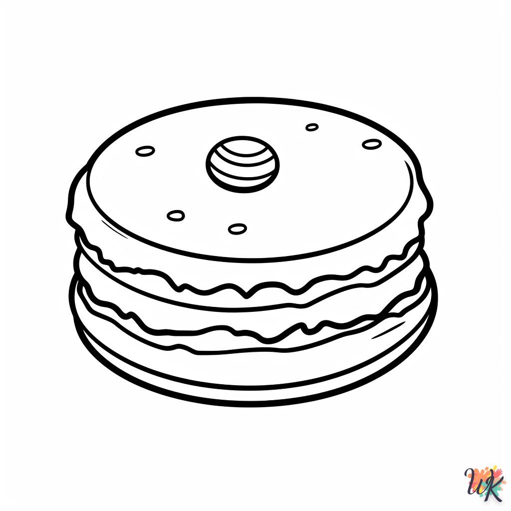 coloriage Macarons  pour enfants a imprimer gratuit