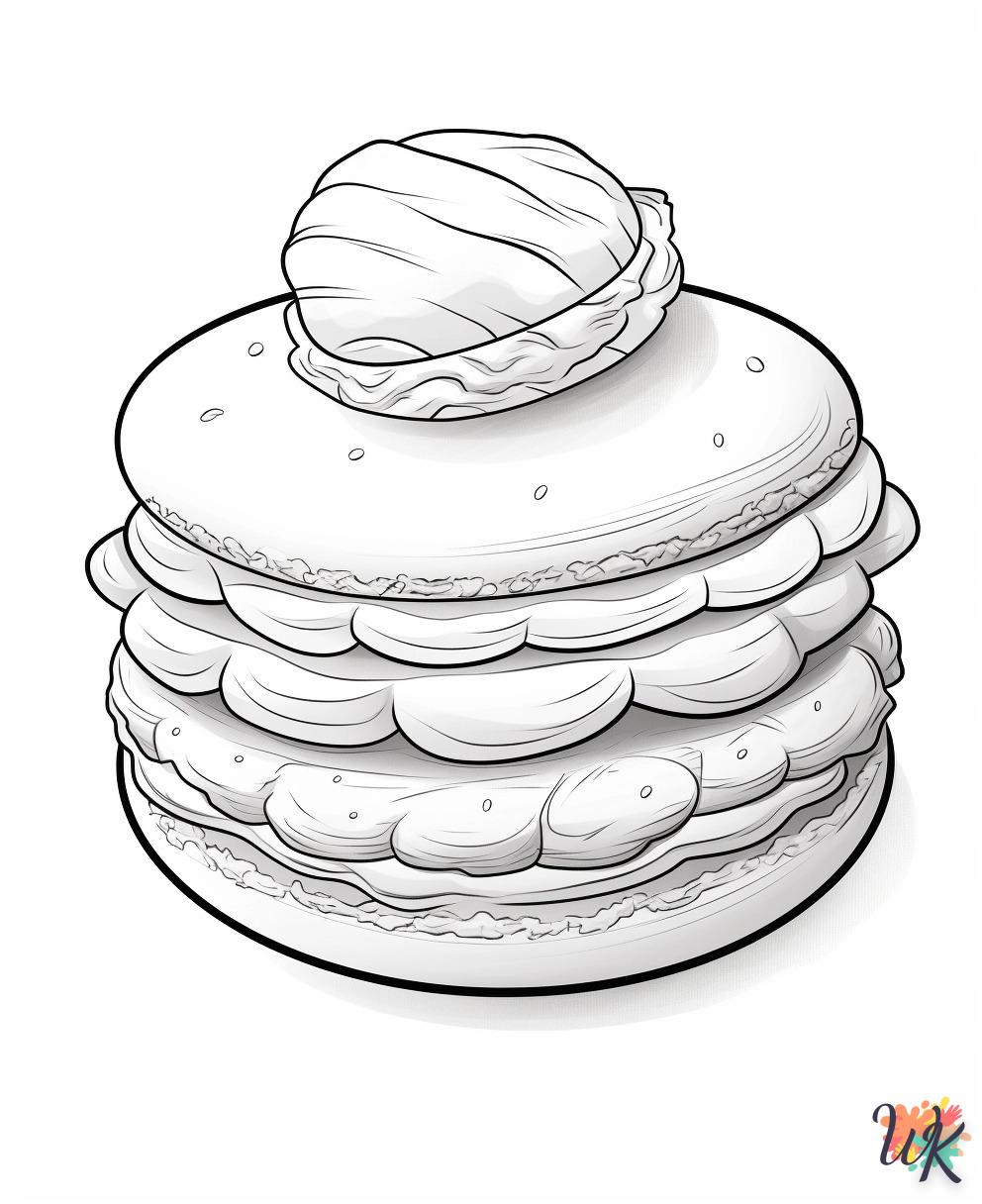 coloriage Macarons  et découpage à imprimer